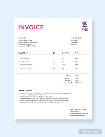 event-planner-invoice-template