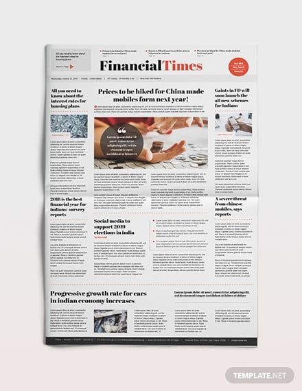 financial newspaper template