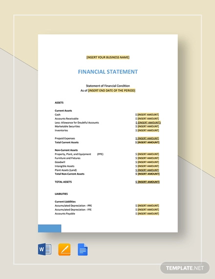 Financial Statement Template 12 Free Word Excel PDF Documents Financial Statement Template 12 Free Word Excel PDF Documents
