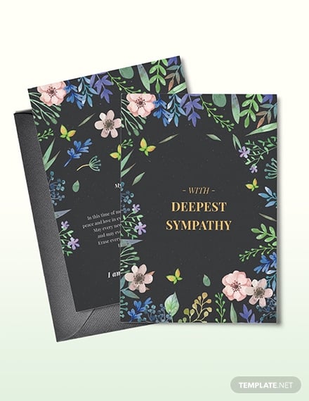 floral sympathy card template