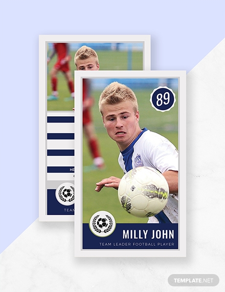 football team trading card template