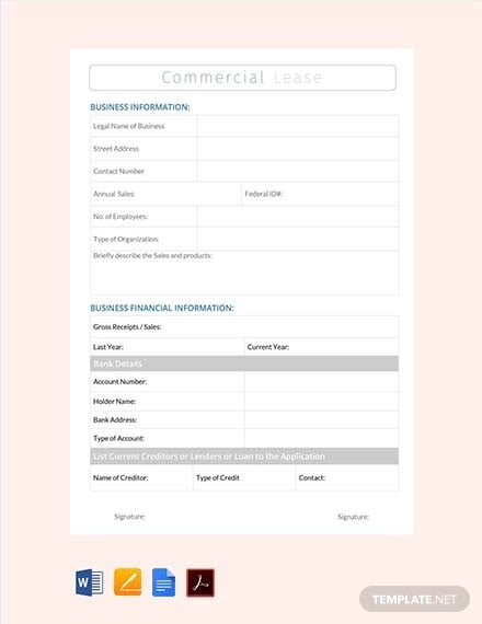 free commercial lease agreement template