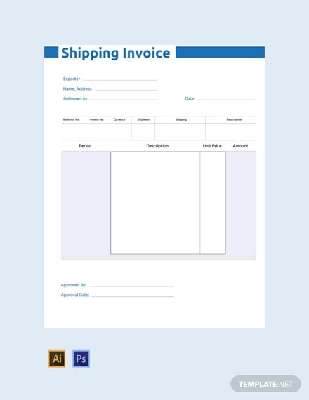 free commercial shipping invoice template1