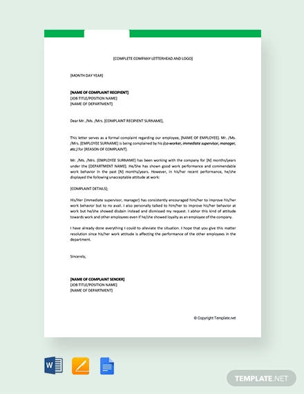 free-complaint-letter-against-employee