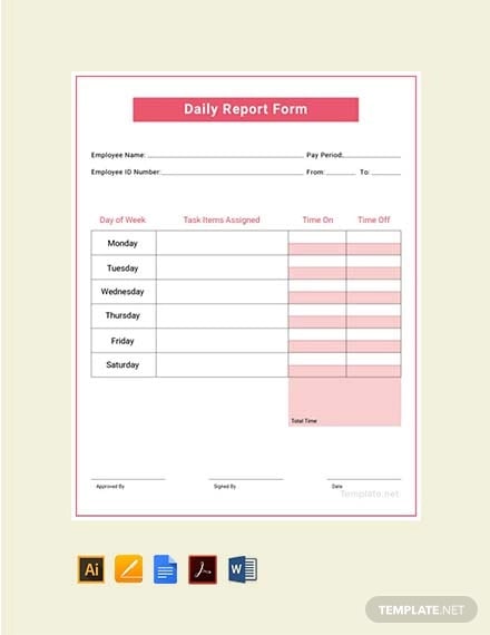 free-daily-report-template