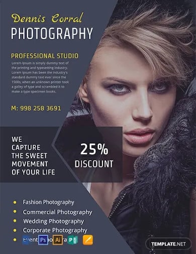free editable photography flyer template