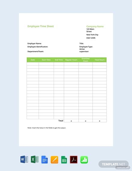 12+ Professional Timesheet Templates | Free & Premium Templates