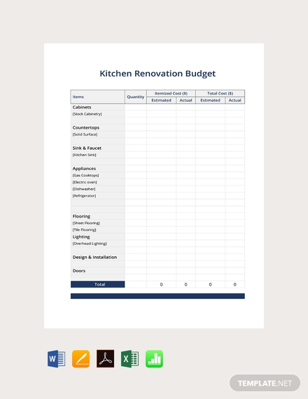 free kitchen renovation budget template 440x570 1