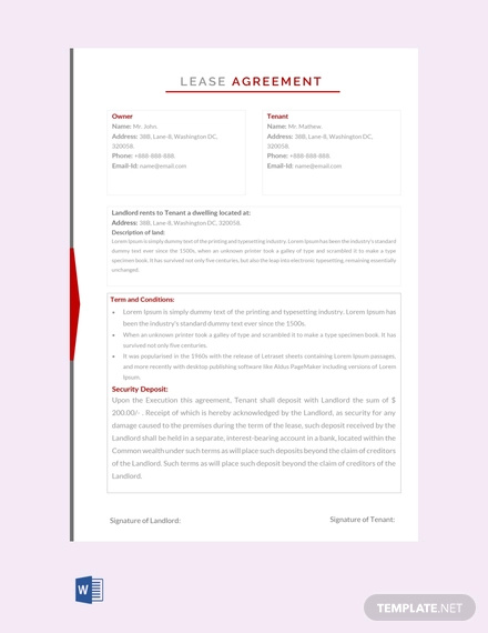 21+ Free Lease Agreement Templates - Word, PDF