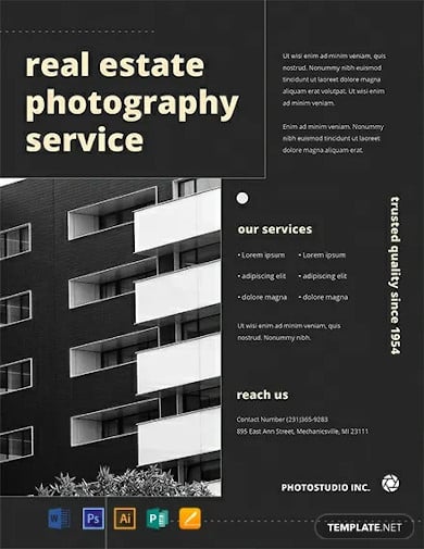 free real estate photography flyer template