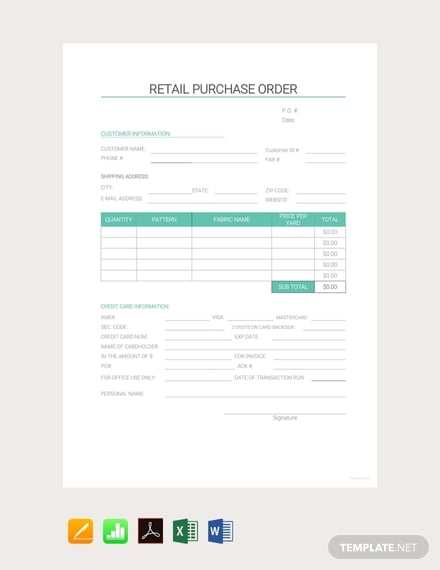free retail purchase order template 440x570