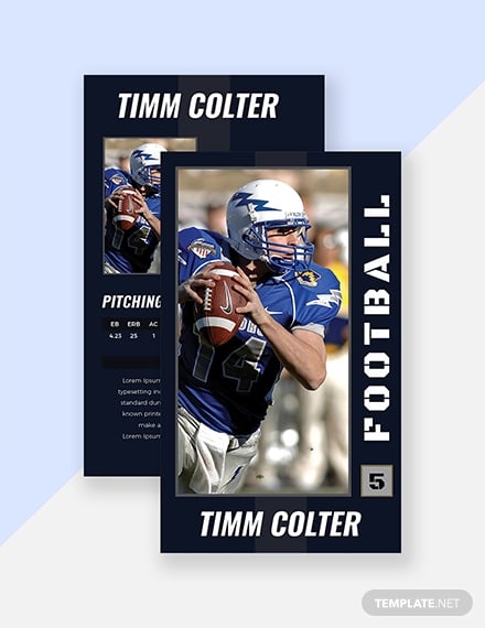 free sports trading card template