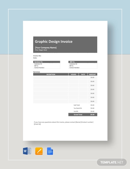 graphic design invoices templates free