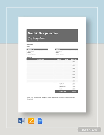 Graphic Design Invoice Template 14  Free Word Excel PDF Format