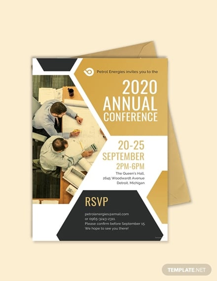hexagon tiles conference invitation layout