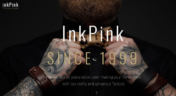 inkpink tattoo studio friendly wordpress theme
