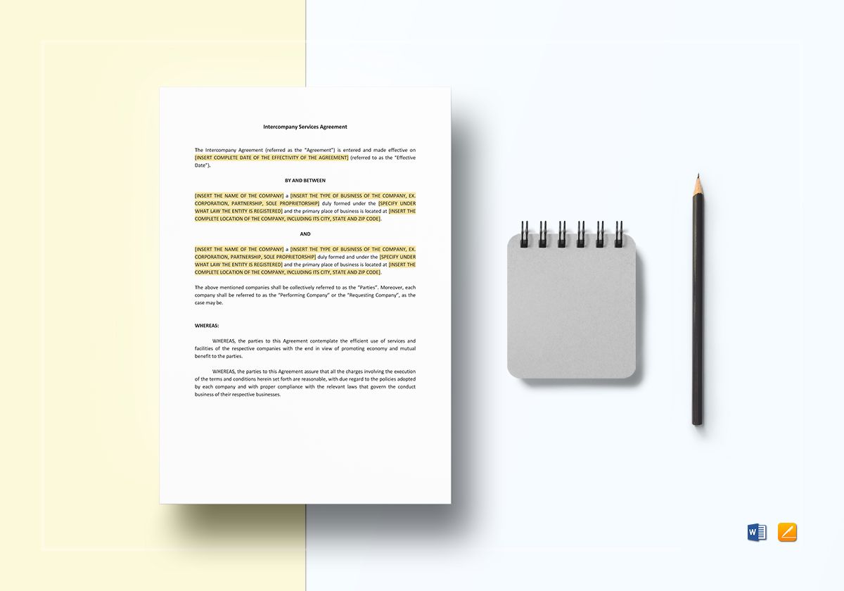 inter company services agreement template