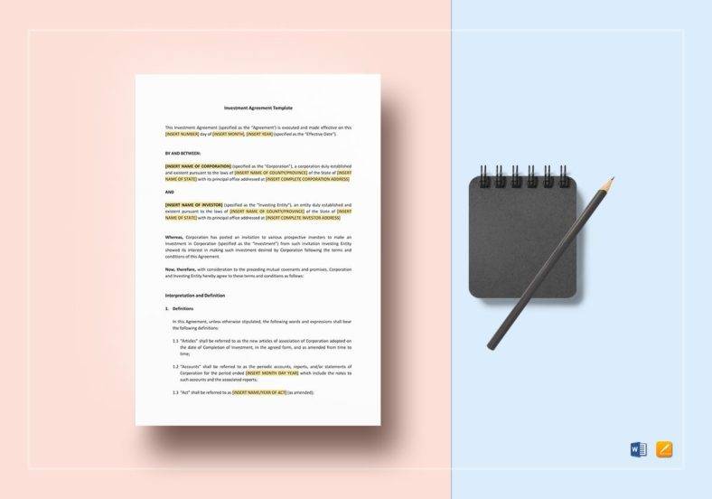 investment agreement template 788x