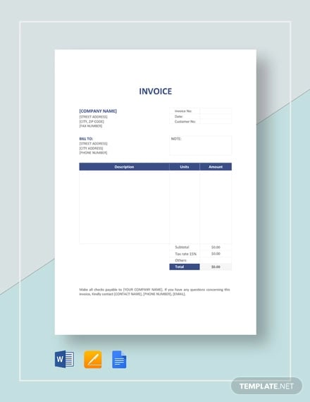16+ Easy Pdf Invoice Template PNG