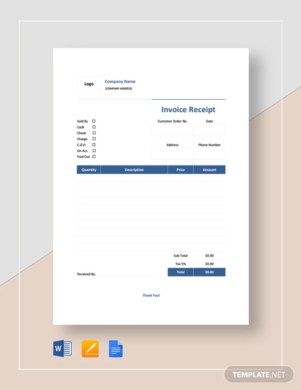 8 invoice receipt templates doc pdf free premium templates