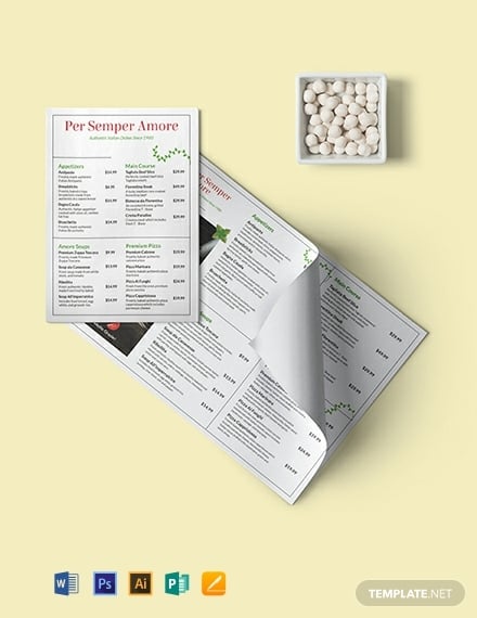 italian food menu template 440x570