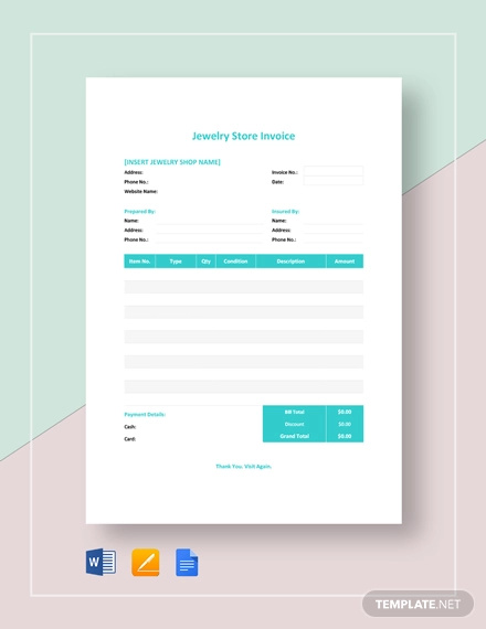 6+ Jewelry Invoice Templates - PDF, Word, PSD, AI