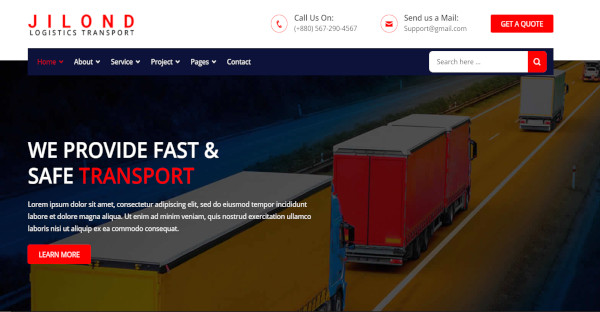 jilond wordpress theme for logistics and transportation