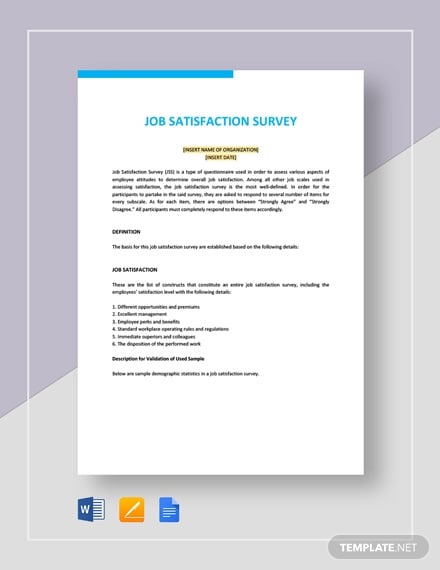 job satisfaction survey template