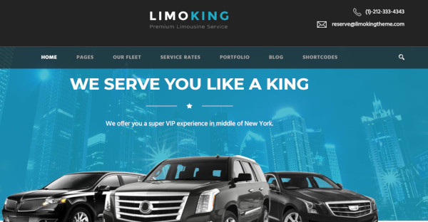 limo king theme based for limo transport by wordpress