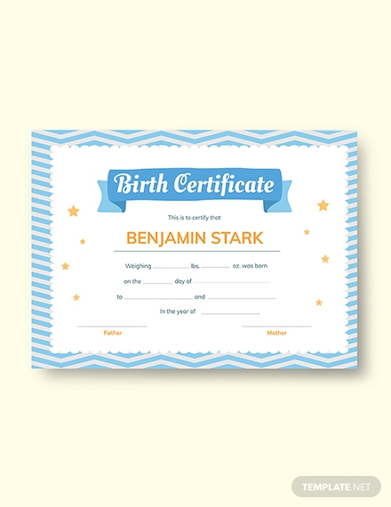 little boy birth certificate layout