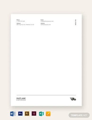 logistics company letterhead template