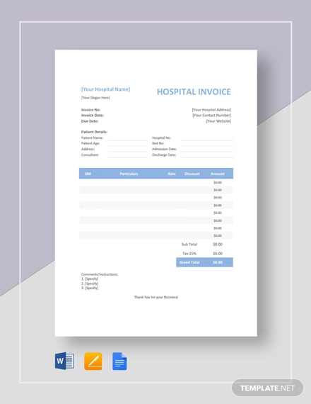 medical invoice template