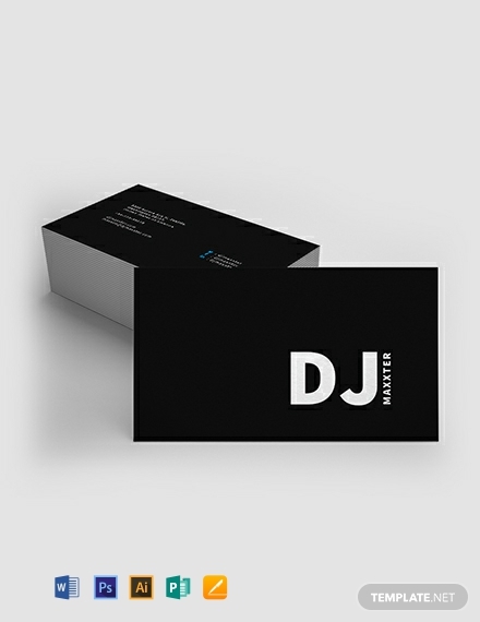 modern dj business card template