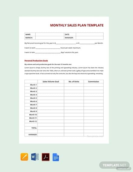 monthly-sales-plan-template