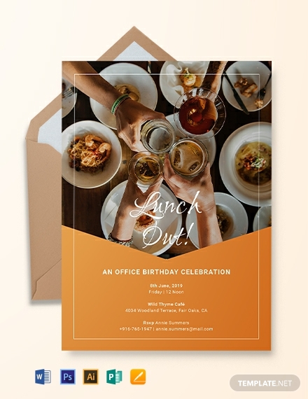 office birthday invitation template