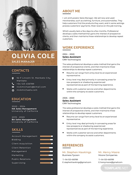 one page resume template 1x