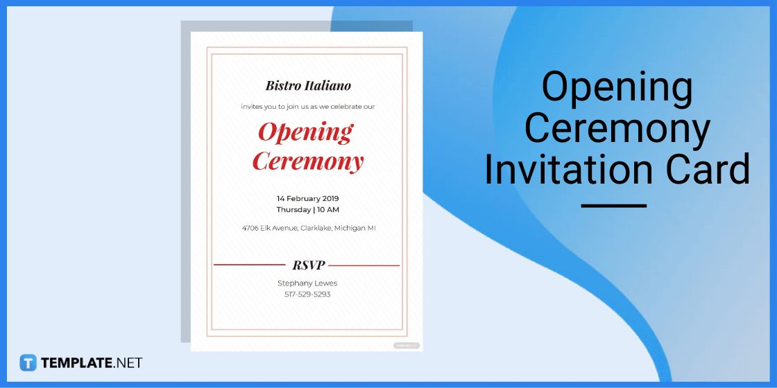 opening ceremony invitation card template
