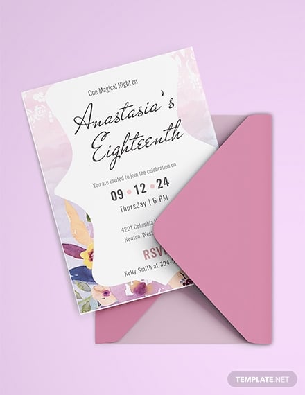 pastel debut invitation card template