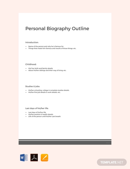 personal biography outline template