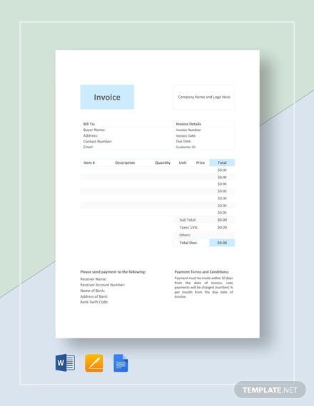 photography invoice template