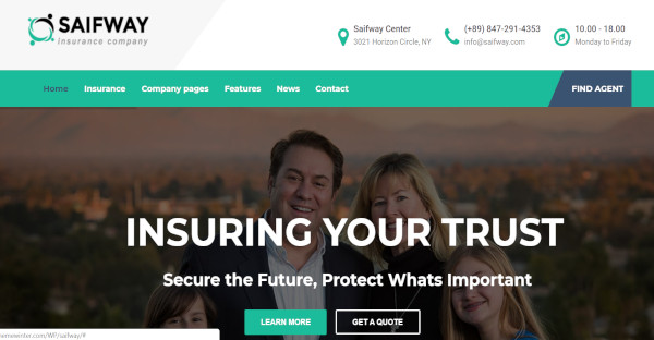 saifway – animated wp theme for insurance agency