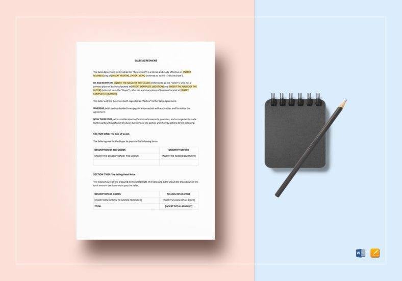 sales agreement template 788x