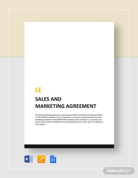 sales and marketing agreement template