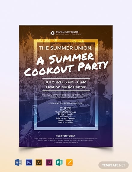 summer cookout flyer template