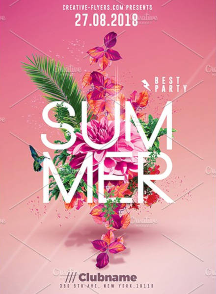 summer flyer design template
