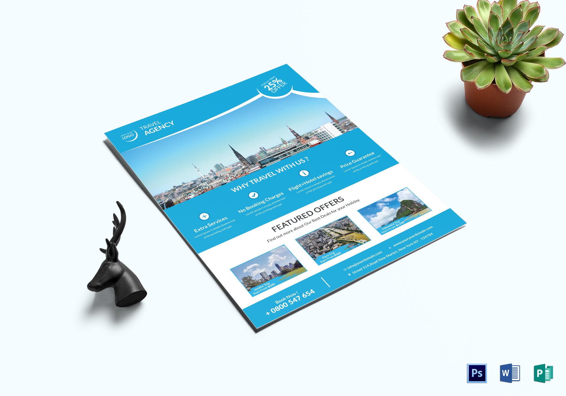 travel agency corporate flyer template
