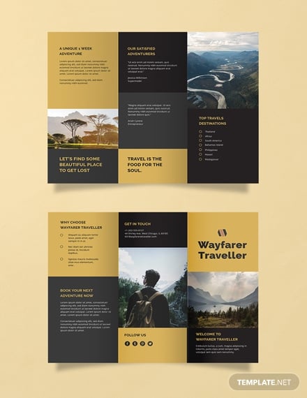 tri fold travel brochure template
