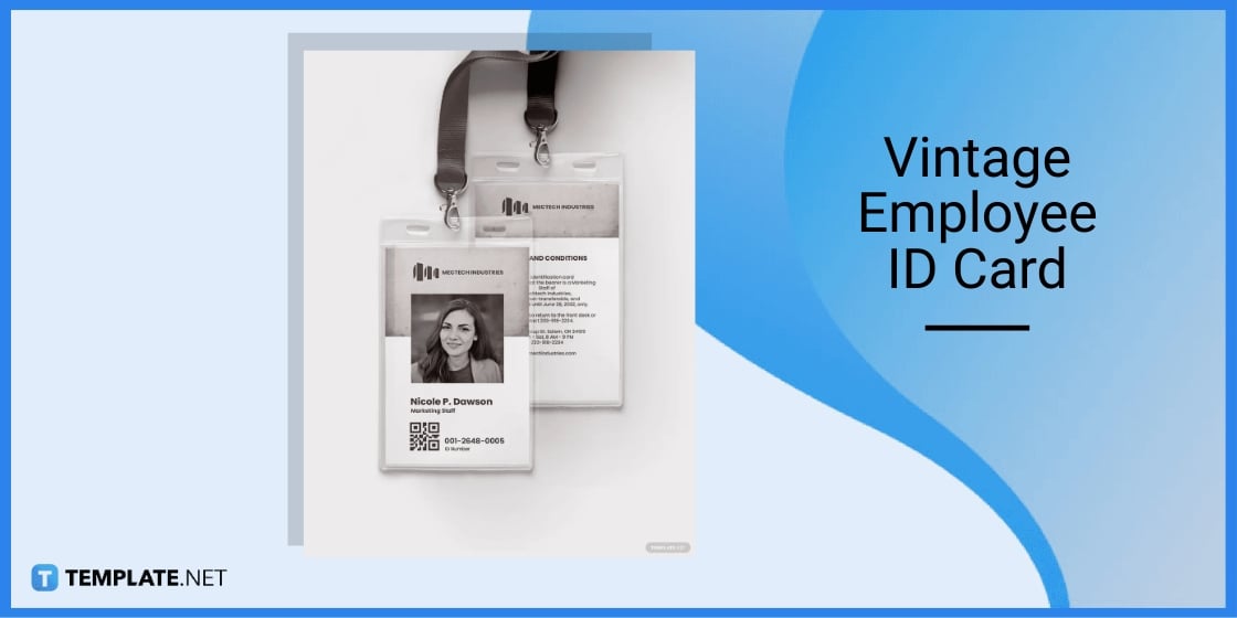 vintage employee id card template