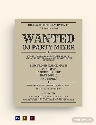 wanted-birthday-party-flyer-template
