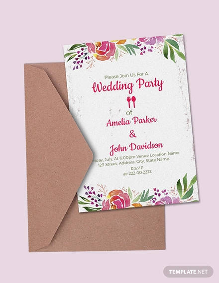 wedding party invitation template